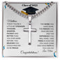 Class of 2025 Graduation Engraved Cross Necklace with Chain