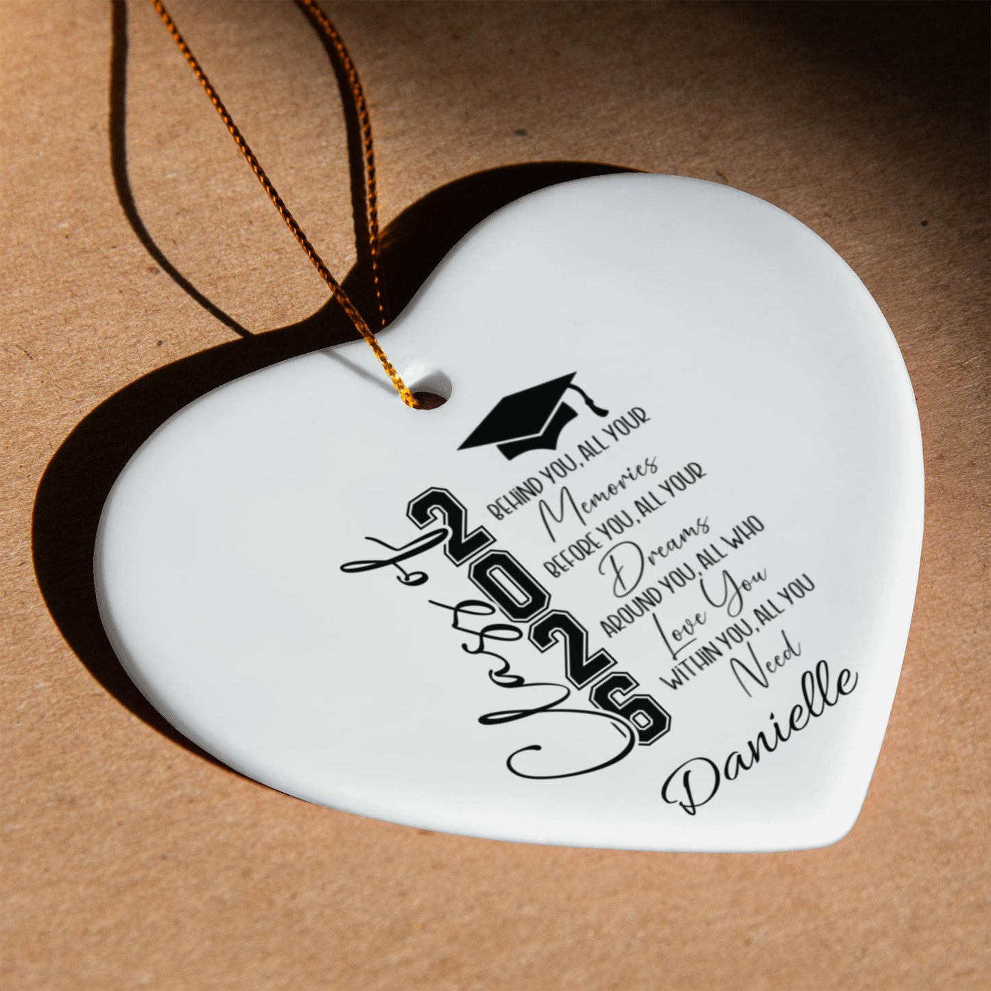 Class of 2026 Graduation Ceramic Heart Ornament