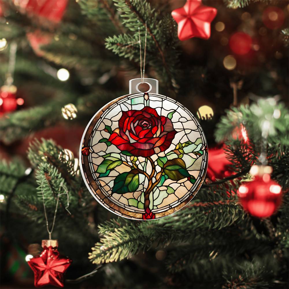 Stained Glass Style Acrylic Christmas Ornament