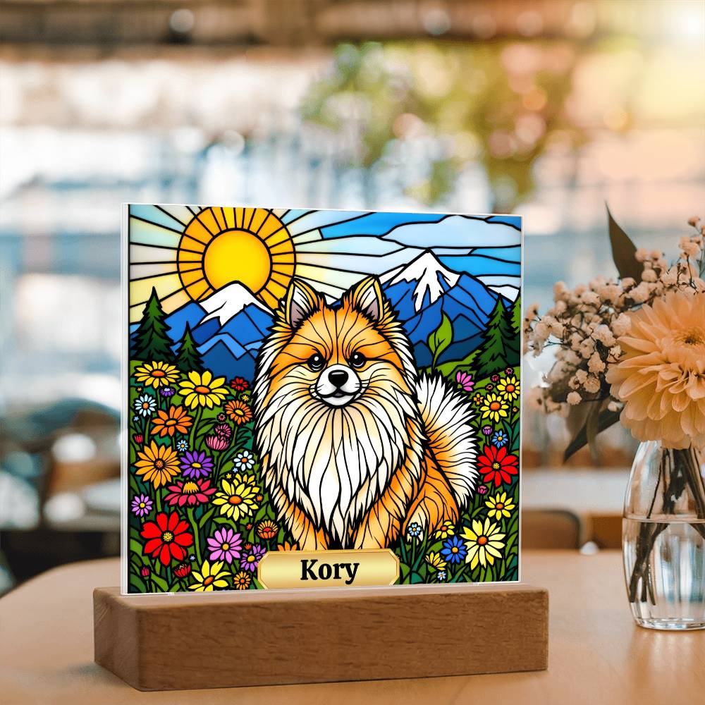 Pomeranian Dog Lighted Plaque