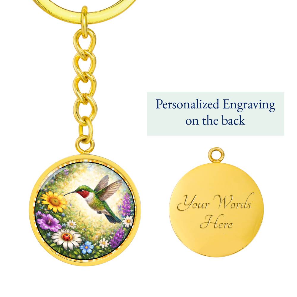 Hummingbird Personalized Engraved Necklace Bracelet or Keychain