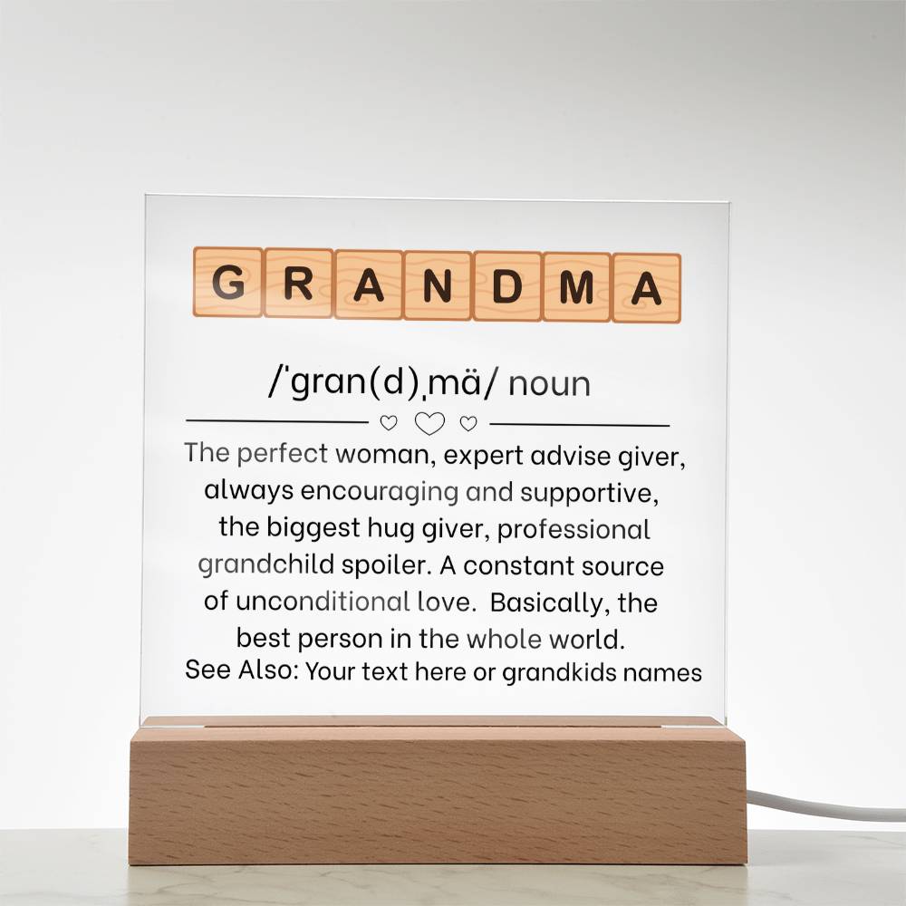 Personalized Grandma Definition Plaque