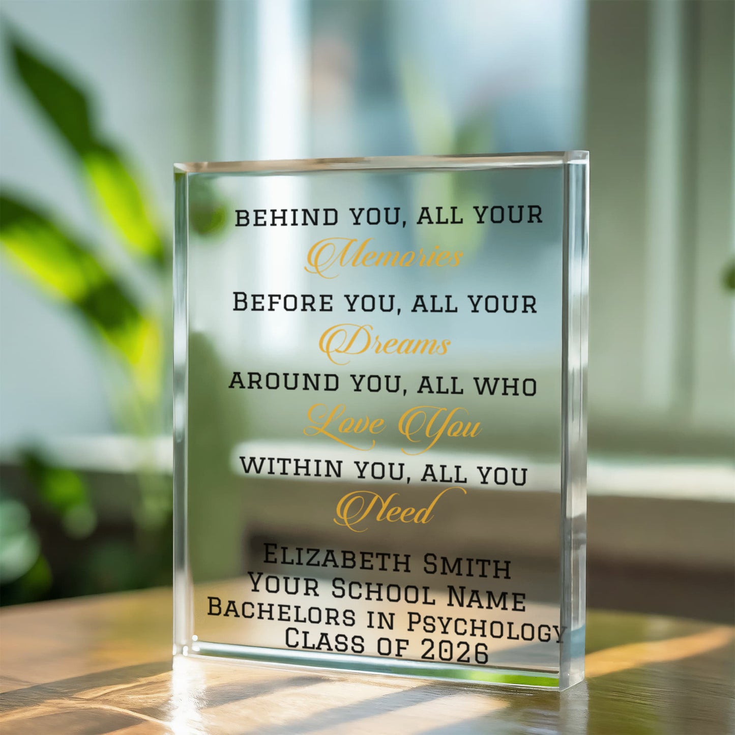 Personalized Graduation Plaque for Class of 2026