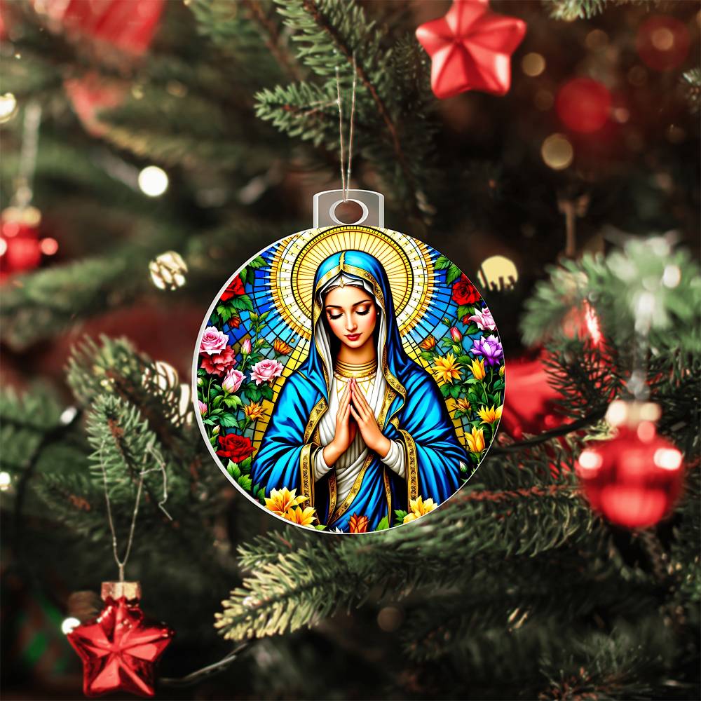 Mother Mary Catholic Acrylic Christmas Ornament