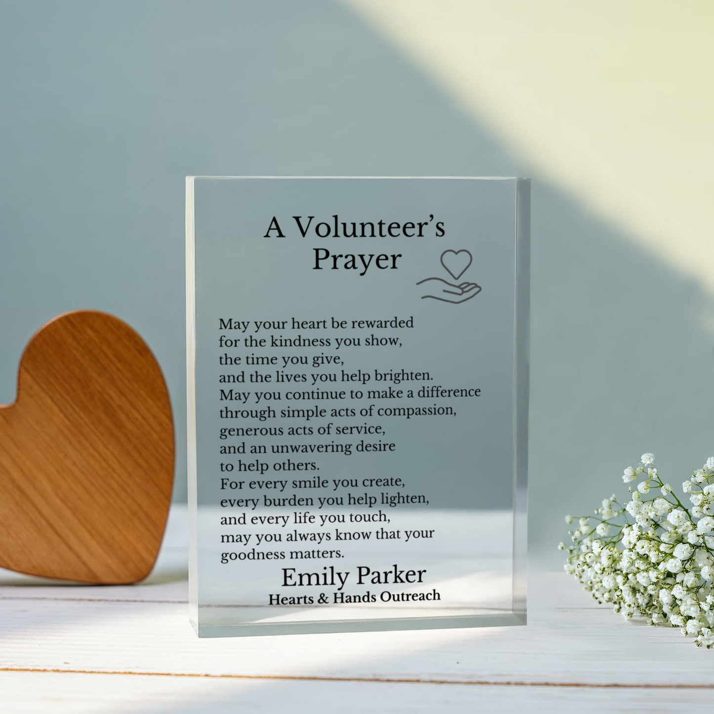 A Volunteer's Prayer Plaque Gift