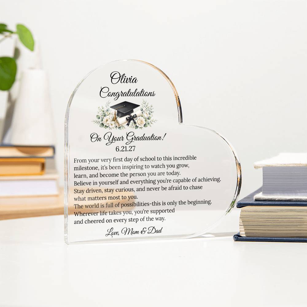 Personalized Graduation Acrylic Heart Gift