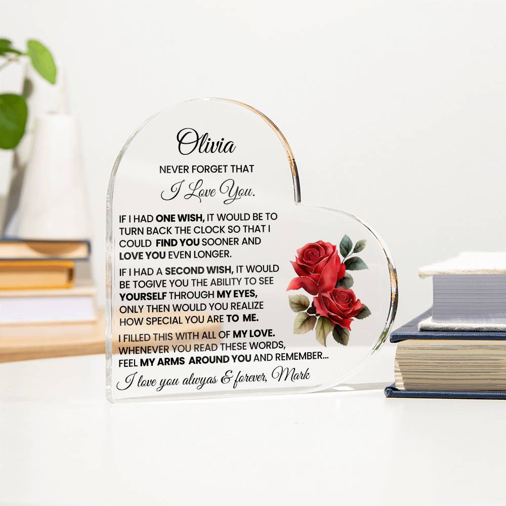 Personalized Wife Heart Plaque