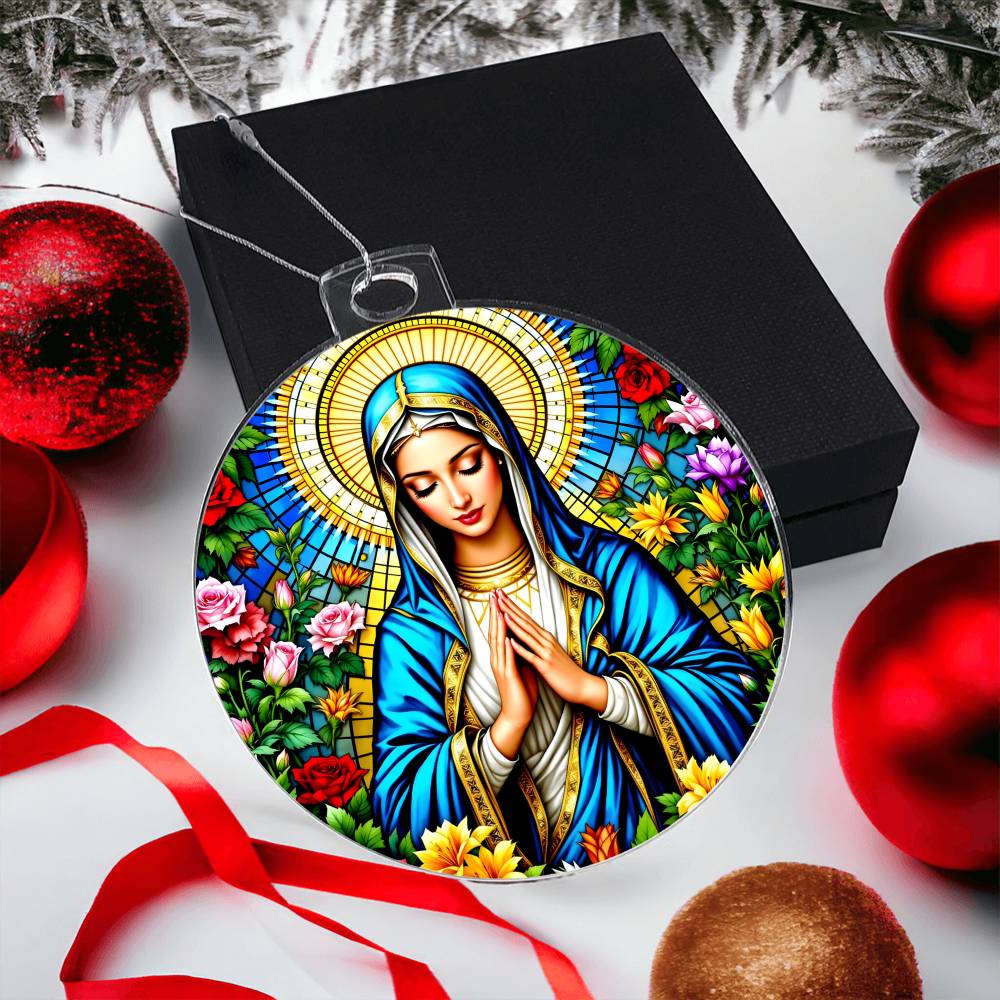 Mother Mary Catholic Acrylic Christmas Ornament