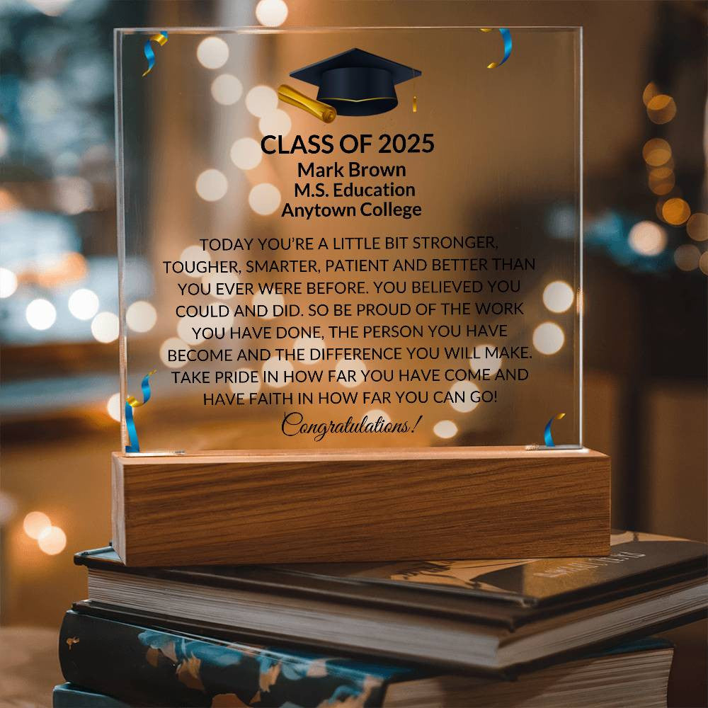 Class of 2025 Personalized Graduation Plaque Gift
