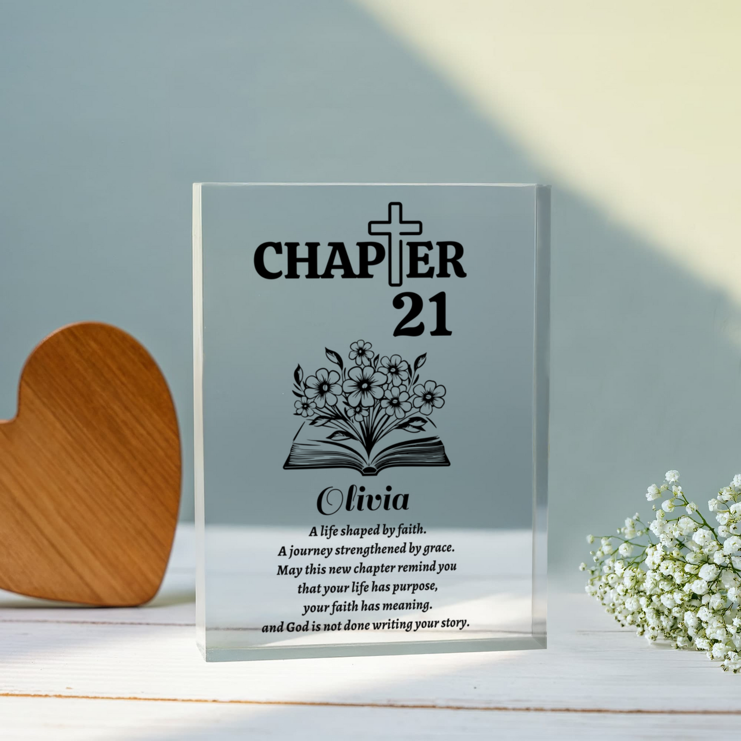 Christian Chapter 21 Birthday Acrylic Plaque