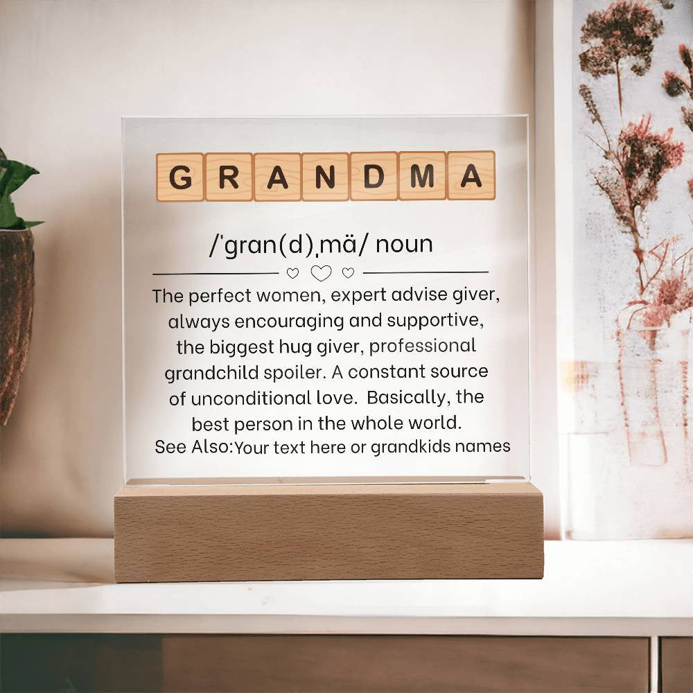 Personalized Grandma Definition Plaque