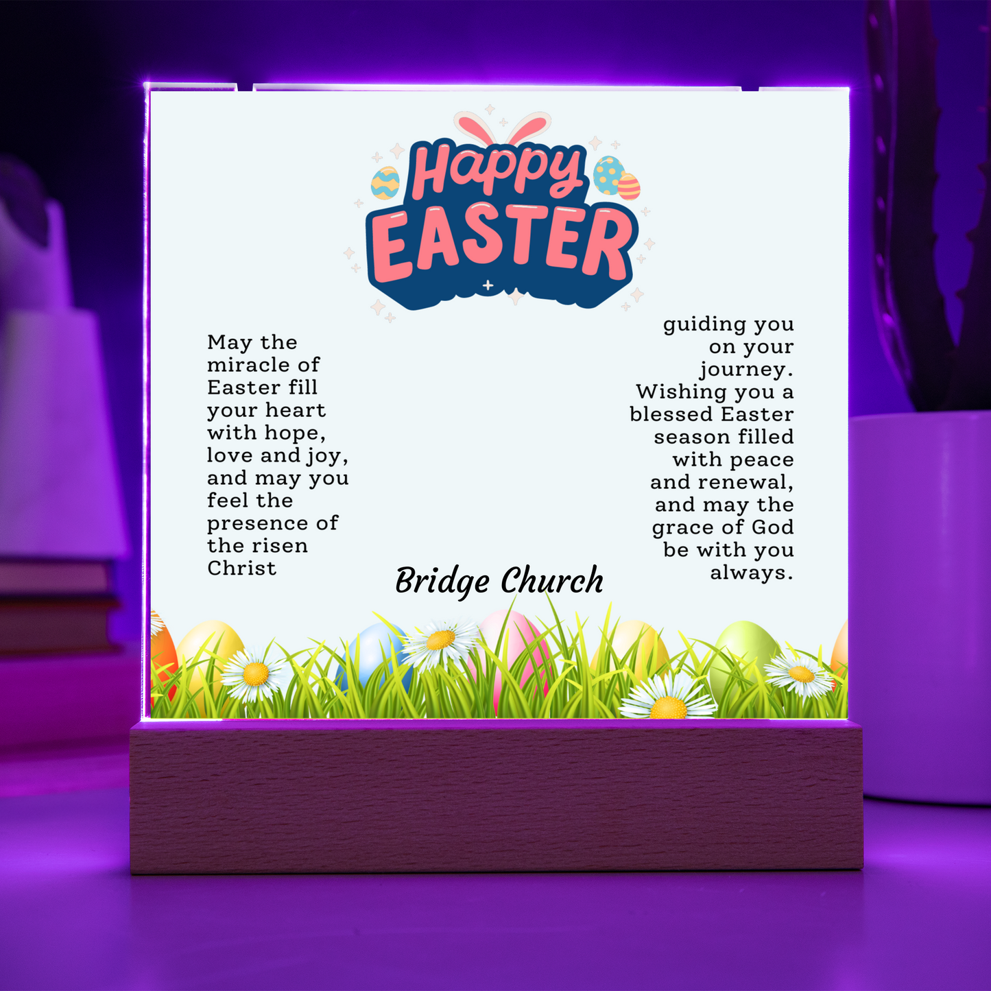 Easter Gift - Cross and Personalized Sign