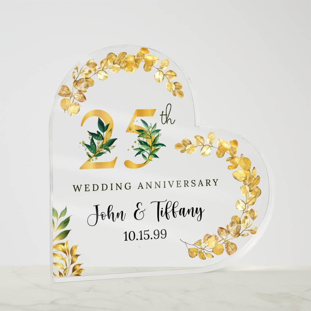 50th Anniversary Acrylic Heart Plaque