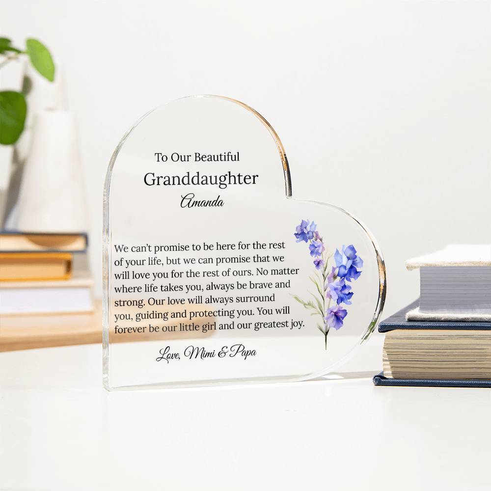 Personalized Granddaughter Acrylic Heart Gift