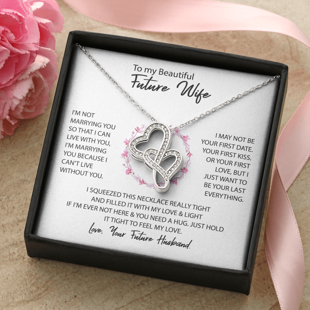 To My Wife Heart to Heart Necklace Gift