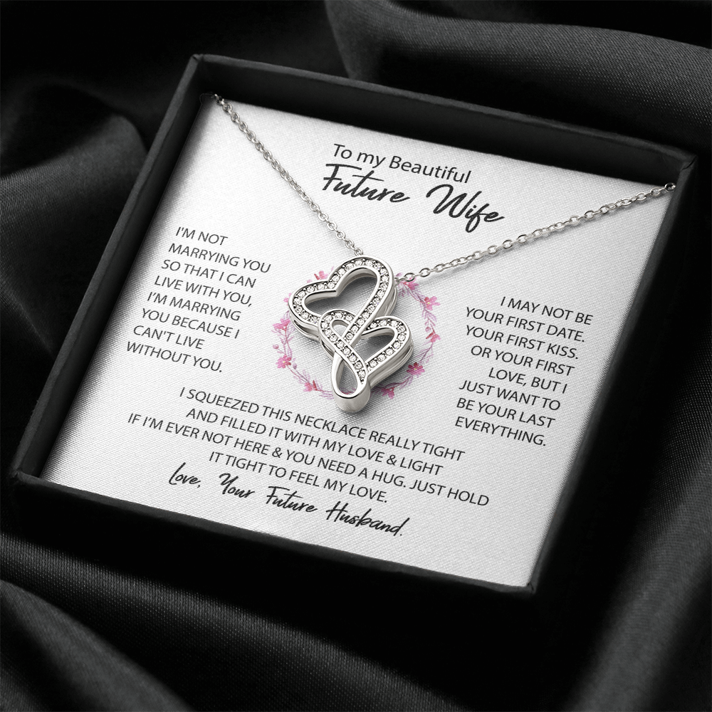 To My Wife Heart to Heart Necklace Gift