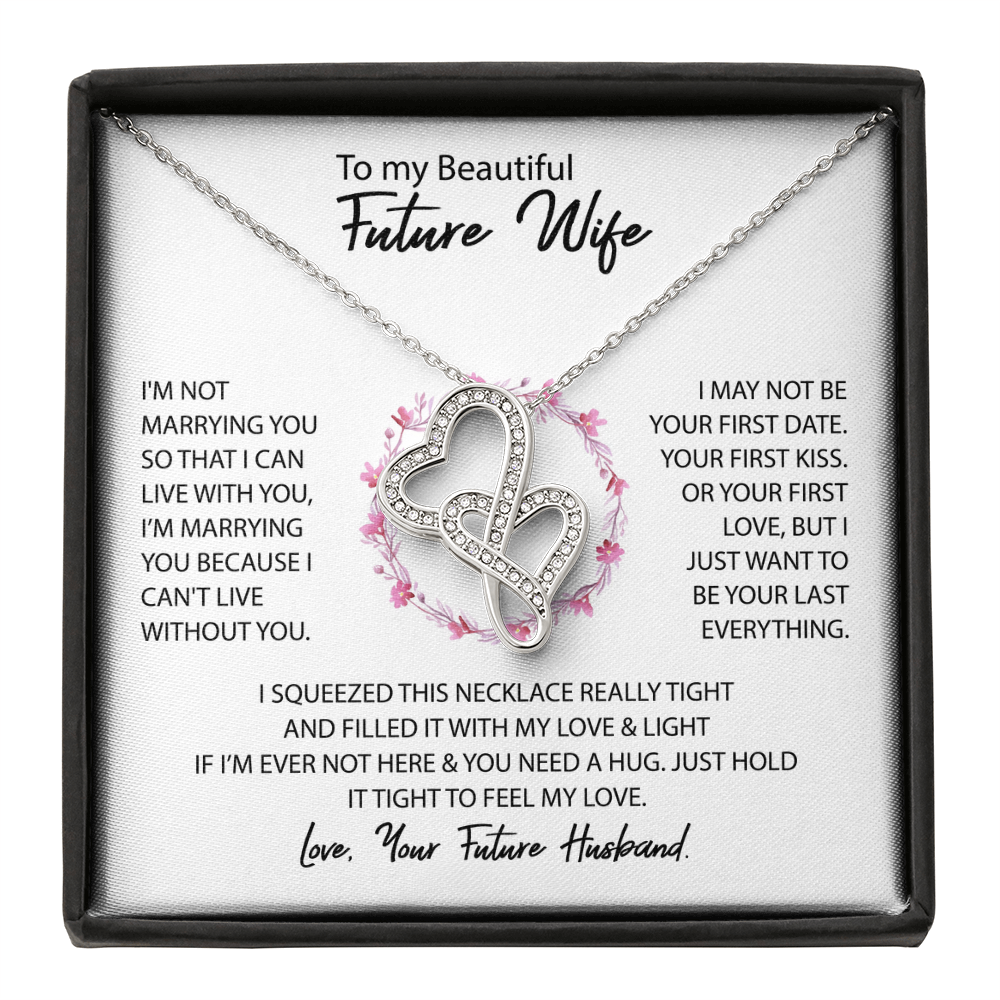 To My Wife Heart to Heart Necklace Gift