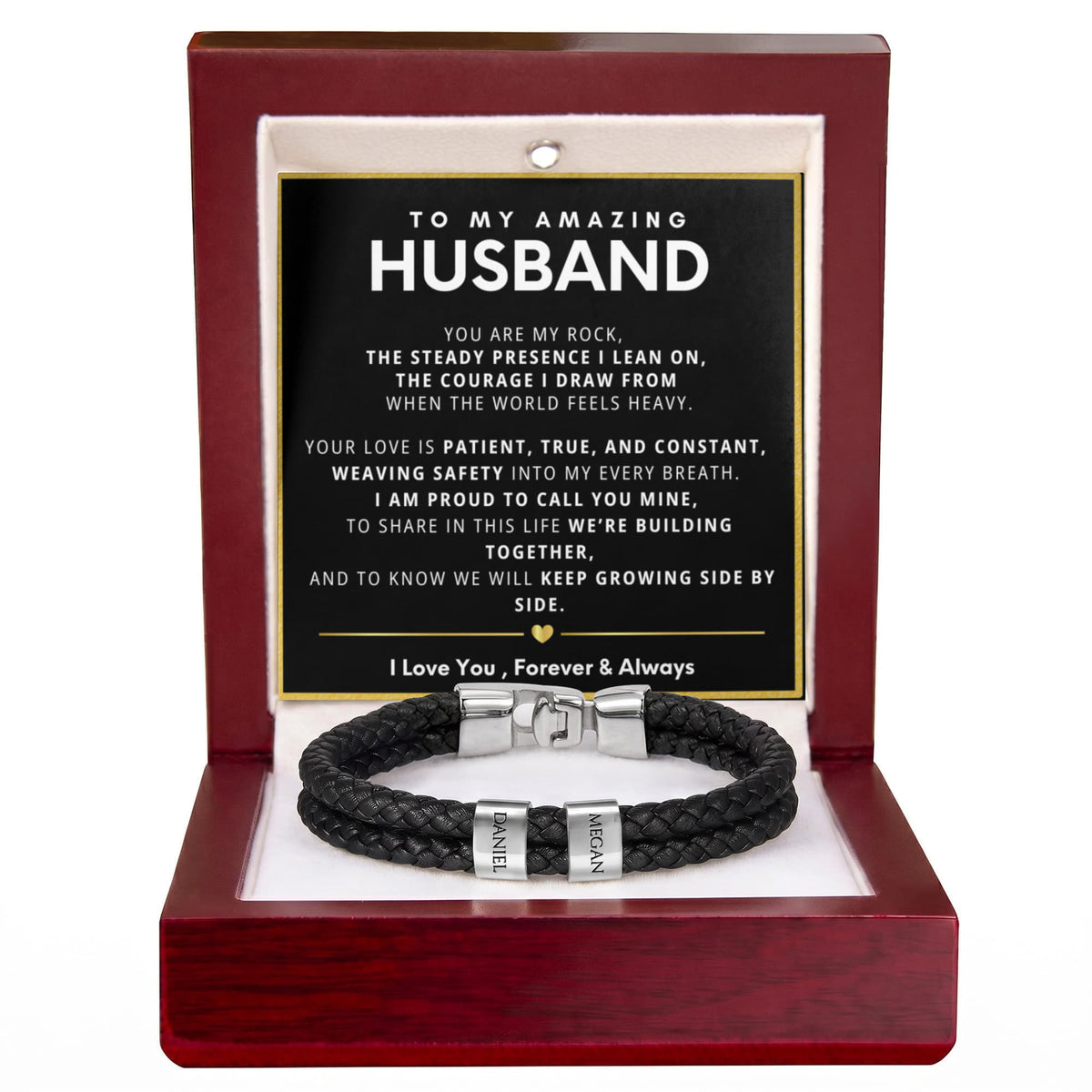 To My Amazing Husband Personalized Name Bead Bracelet