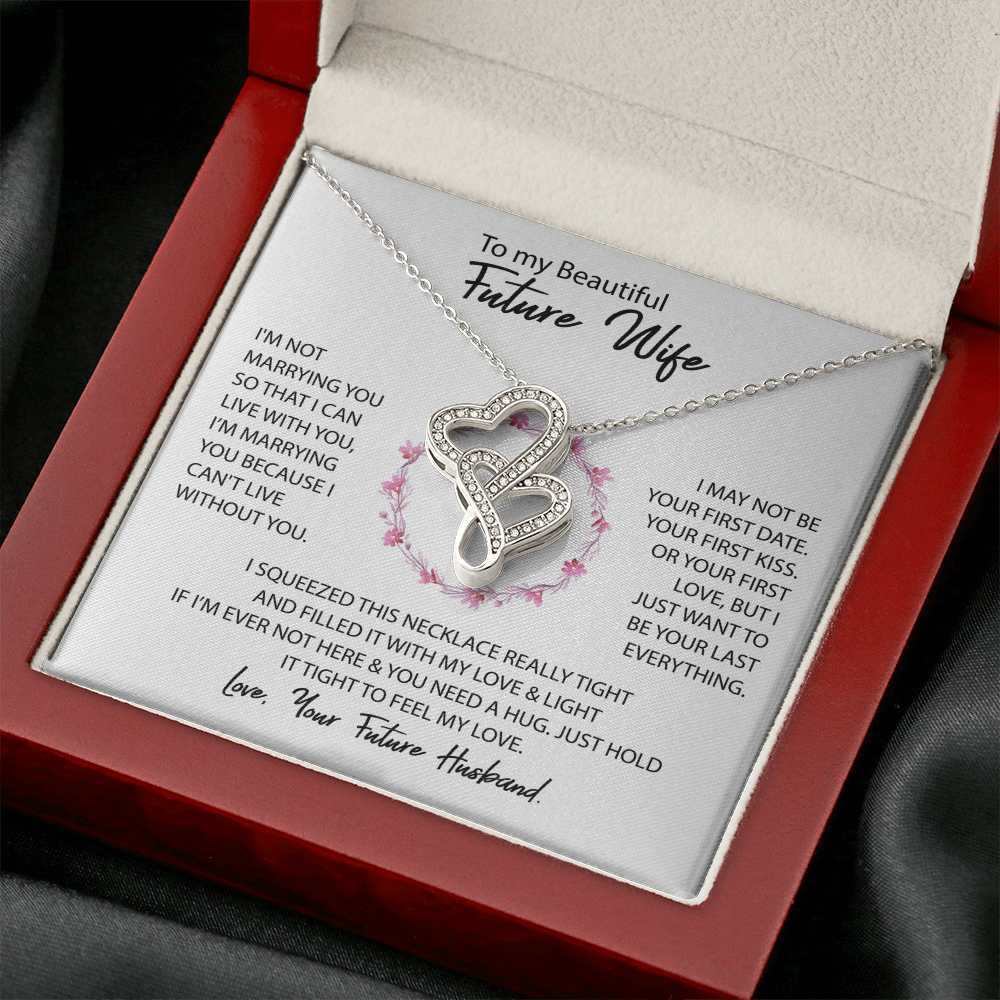 To My Wife Heart to Heart Necklace Gift