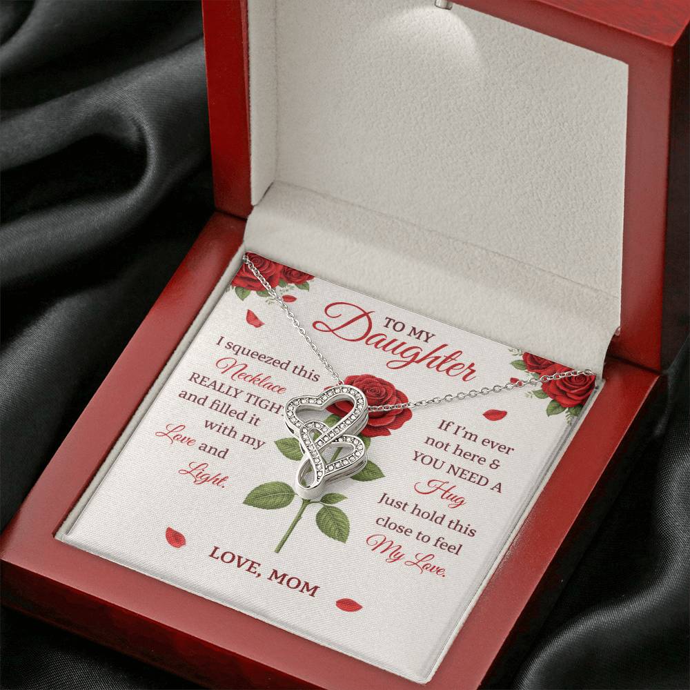 Daughter Rose Birthflower Name Necklace