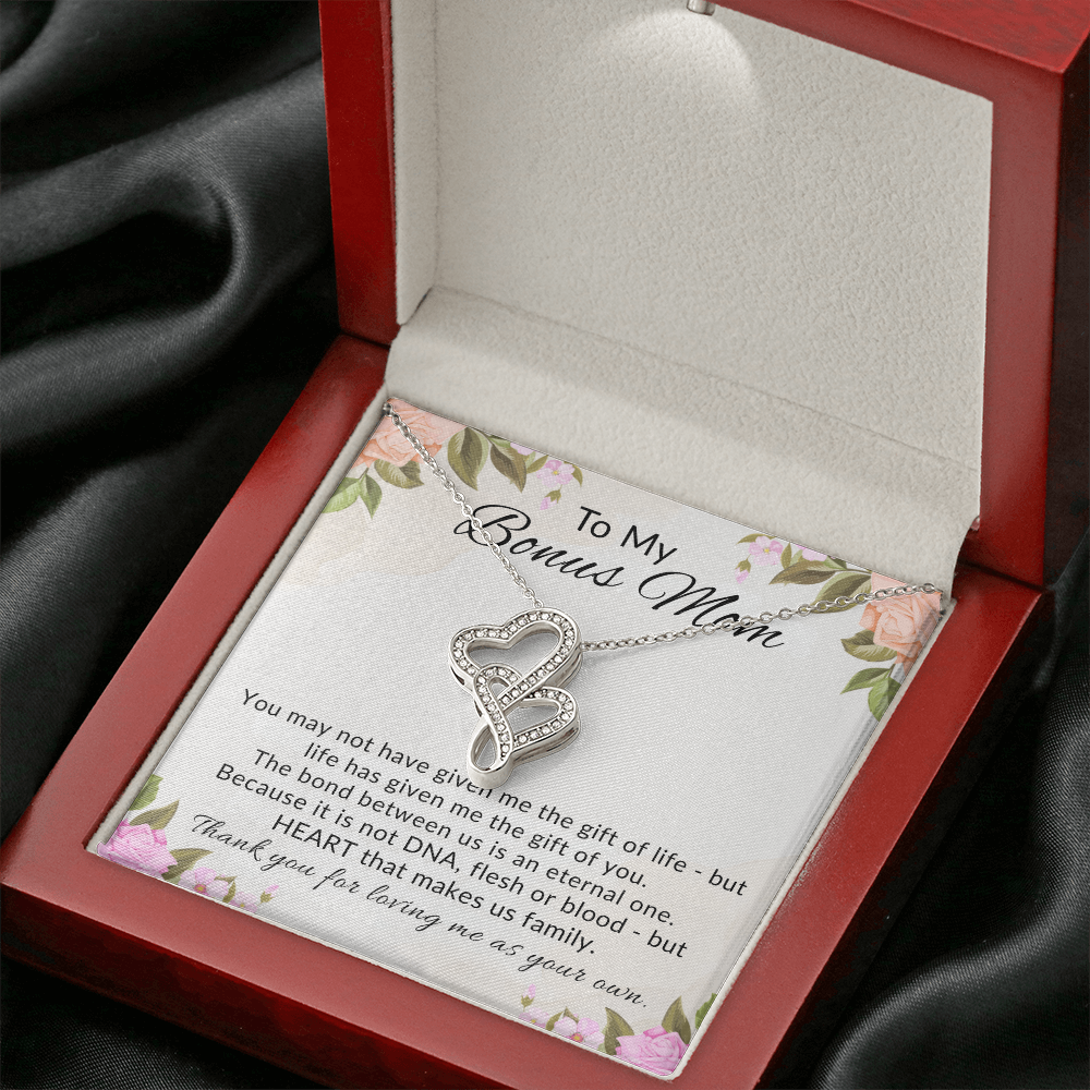 Bonus Mom Heart to Heart Necklace Gift for Stepmom