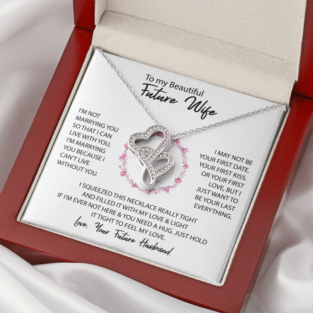 To My Wife Heart to Heart Necklace Gift