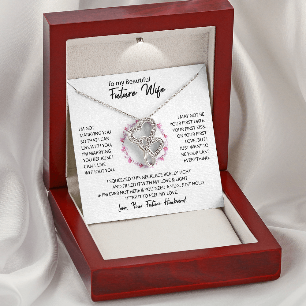 To My Wife Heart to Heart Necklace Gift