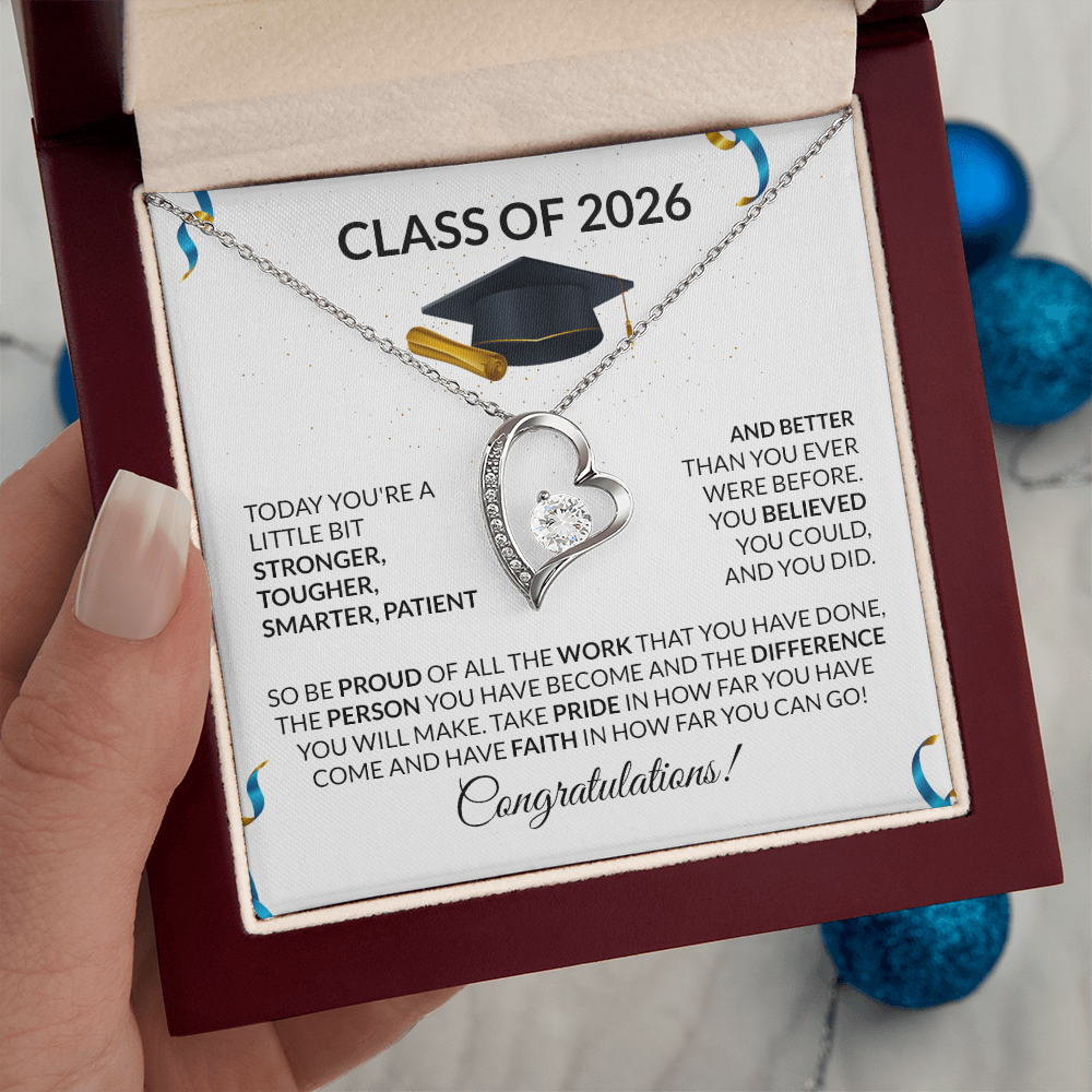 Class of 2026 Graduation Heart Necklace Gift