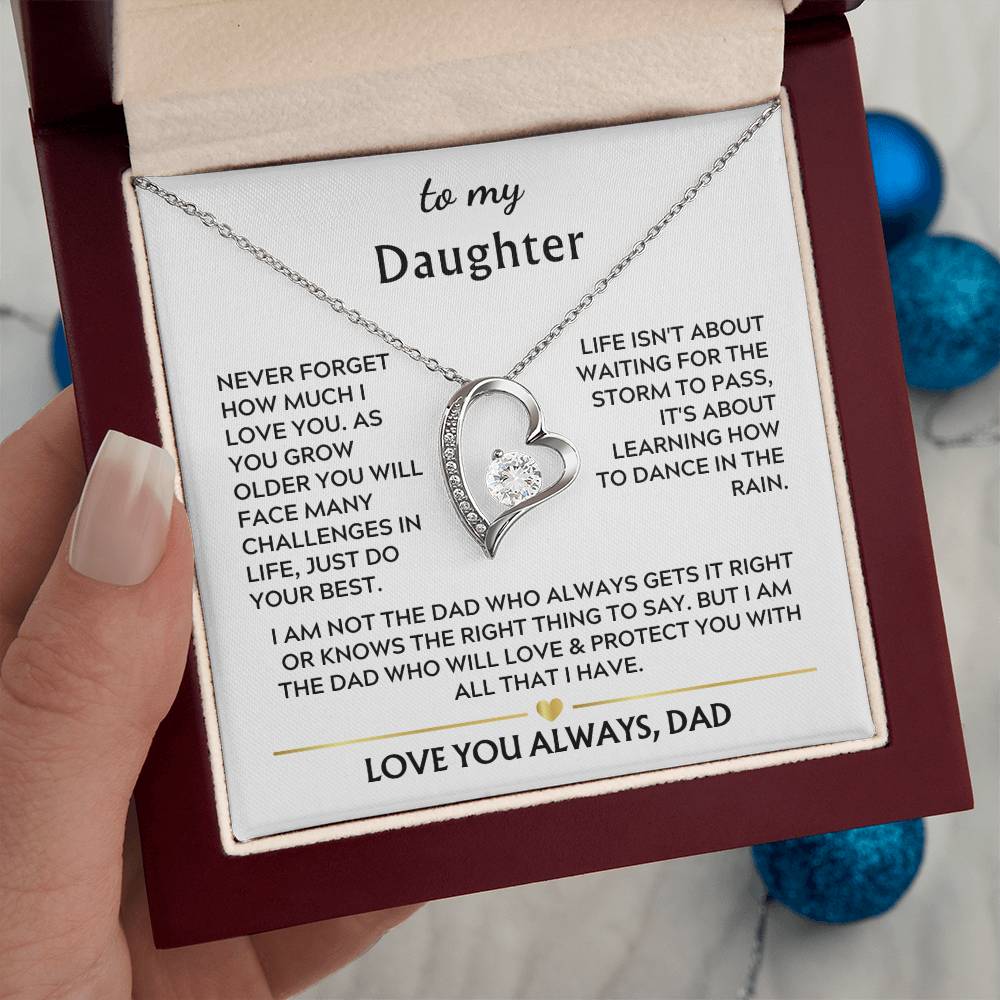 Daughter from Dad Heart Necklace Gift