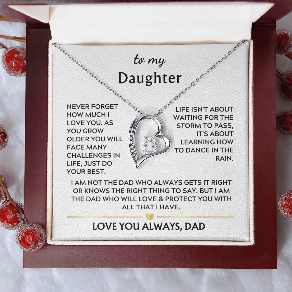 Daughter from Dad Heart Necklace Gift