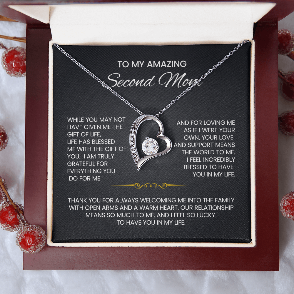 To My Second Mom Heart Necklace