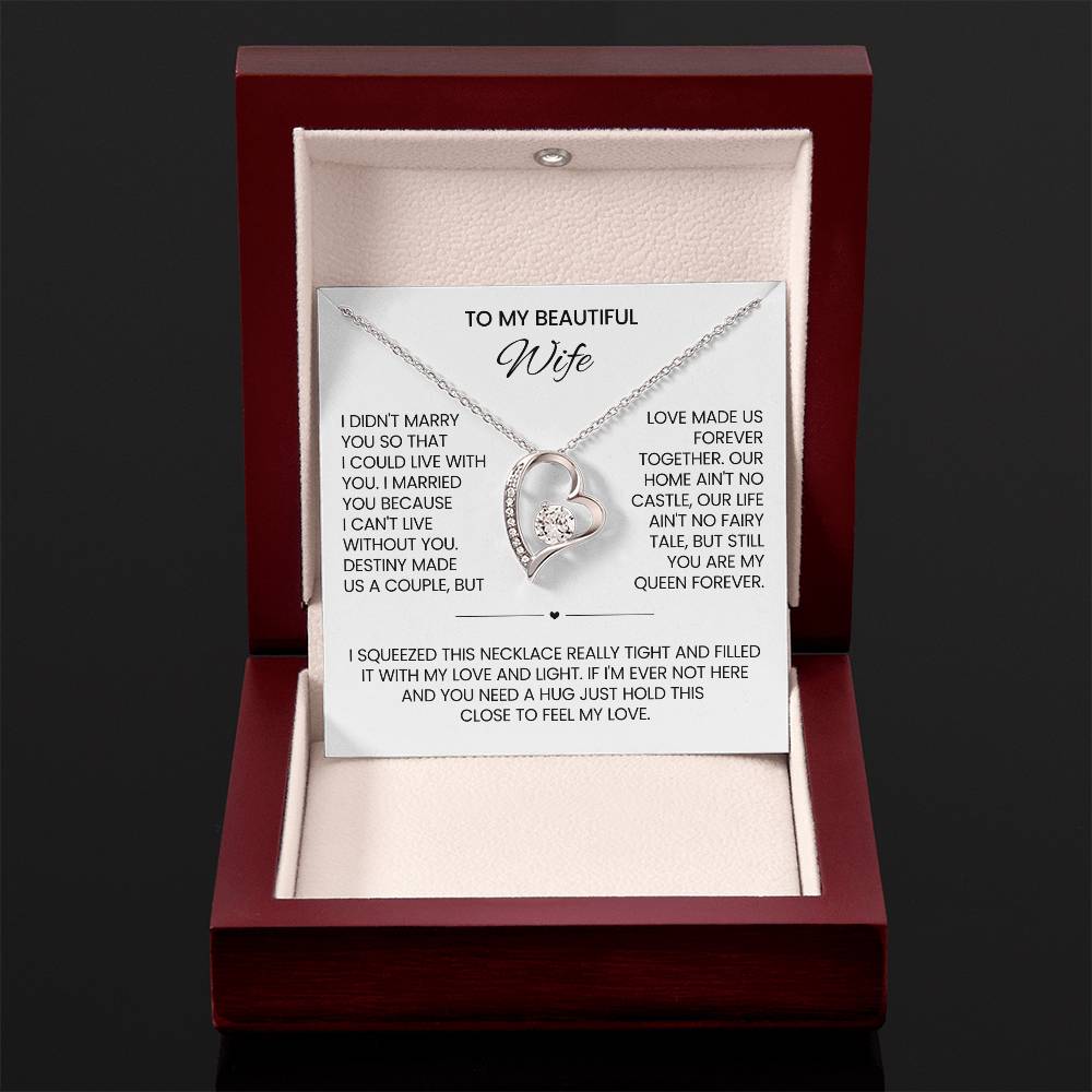To My Beautiful Wife Heart Necklace