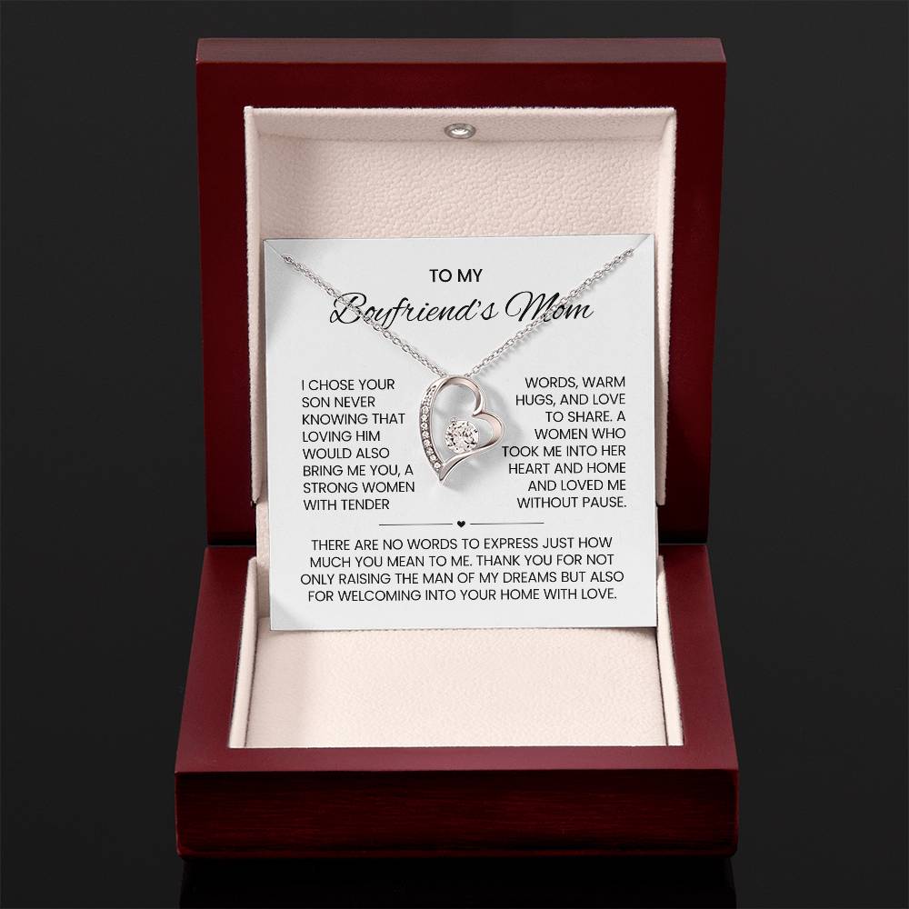To My Boyfriends Mom Heart Necklace