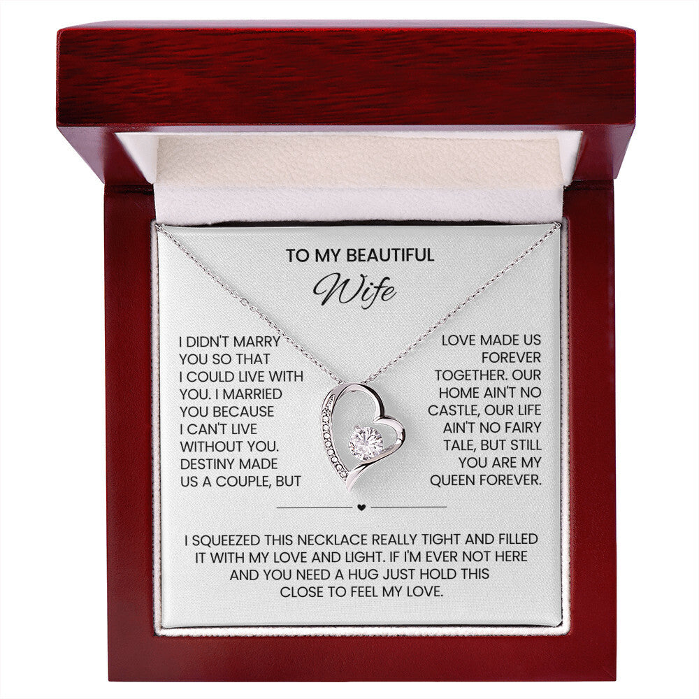 To My Beautiful Wife Heart Necklace