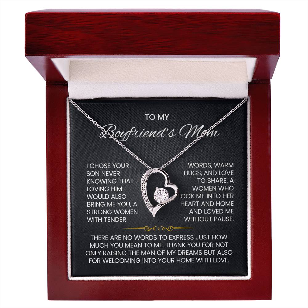 To My Boyfriends Mom Heart Necklace