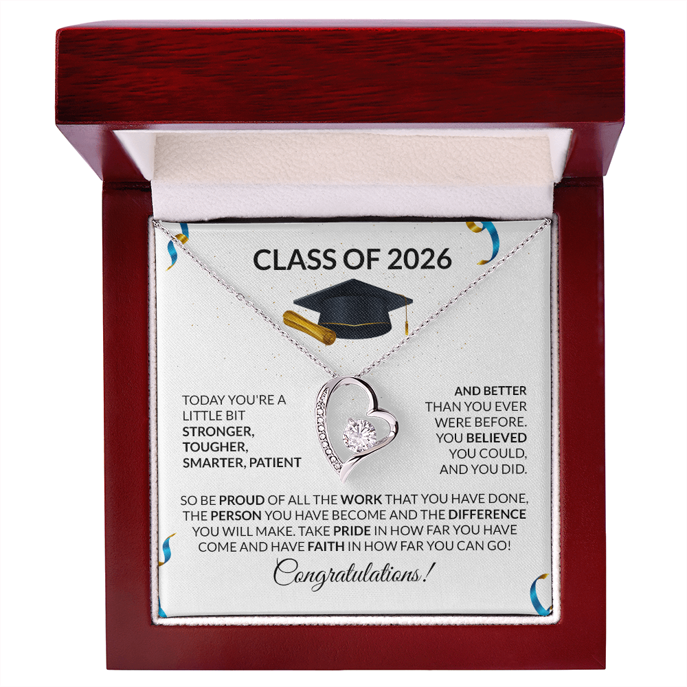 Class of 2026 Graduation Heart Necklace Gift