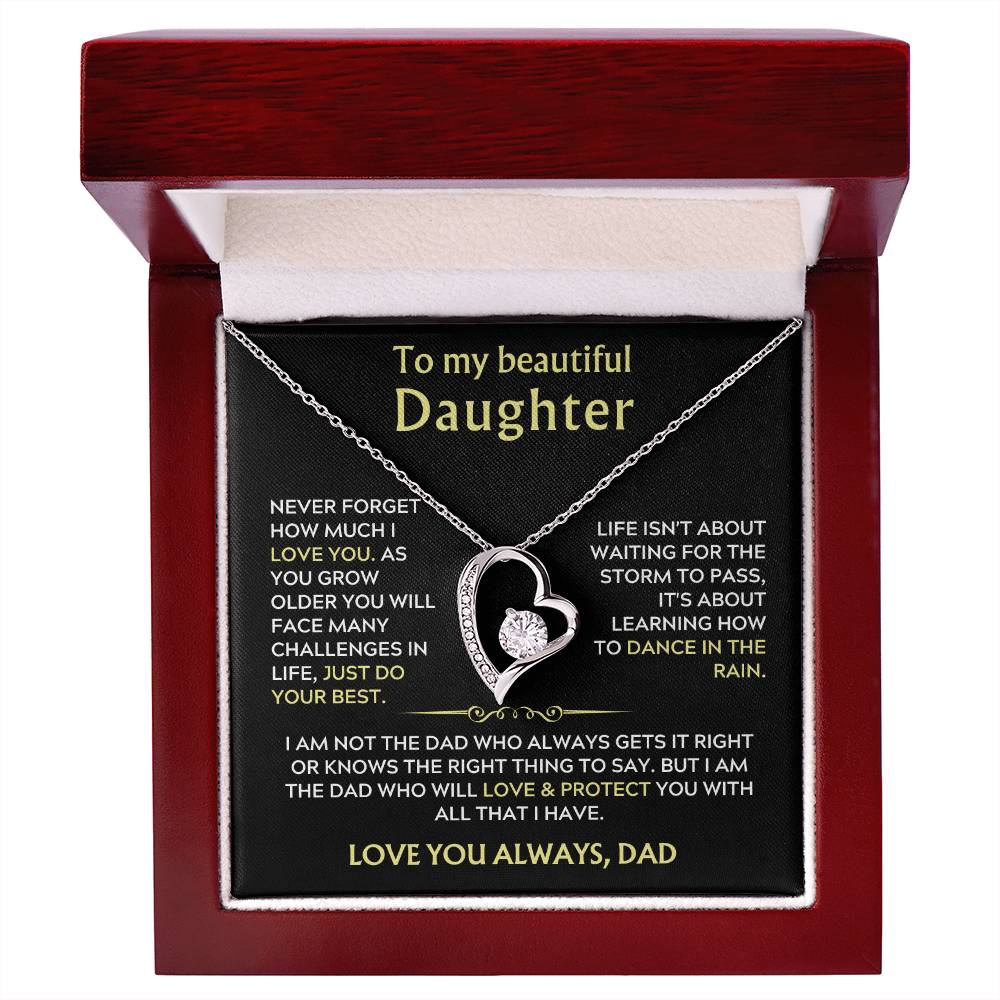 To My Daughter from Dad  Heart Necklace Gift
