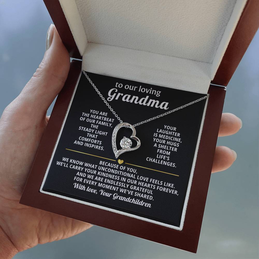 Grandmother Heart Necklace Gift From Grandchildren