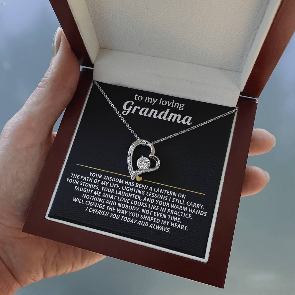 Grandmother Heart Necklace Gift from Grandchild