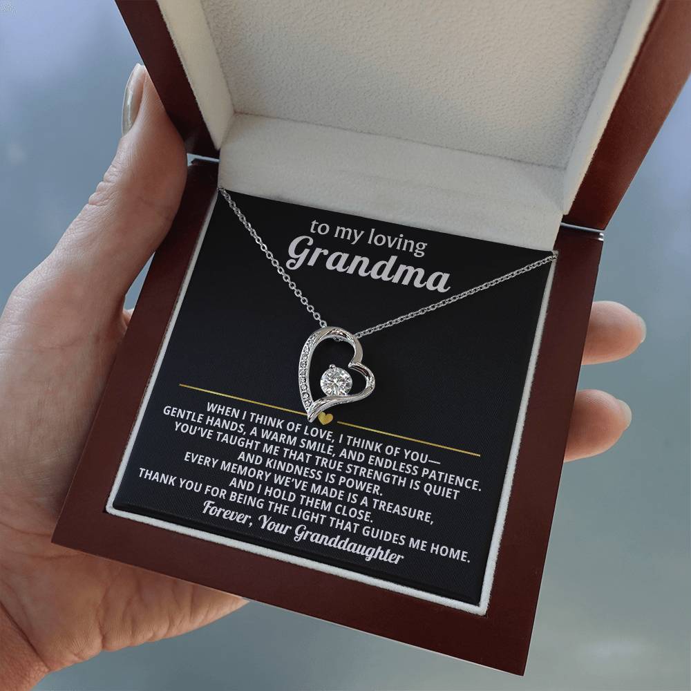 Grandmother Heart Necklace Gift from Granddaughter
