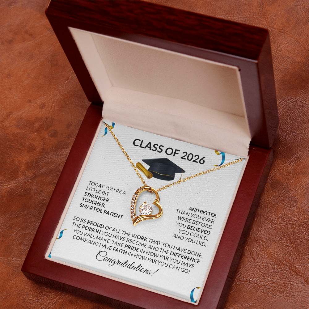 Class of 2026 Graduation Heart Necklace Gift