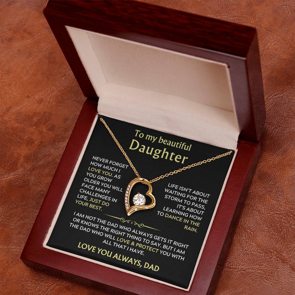 To My Daughter from Dad  Heart Necklace Gift