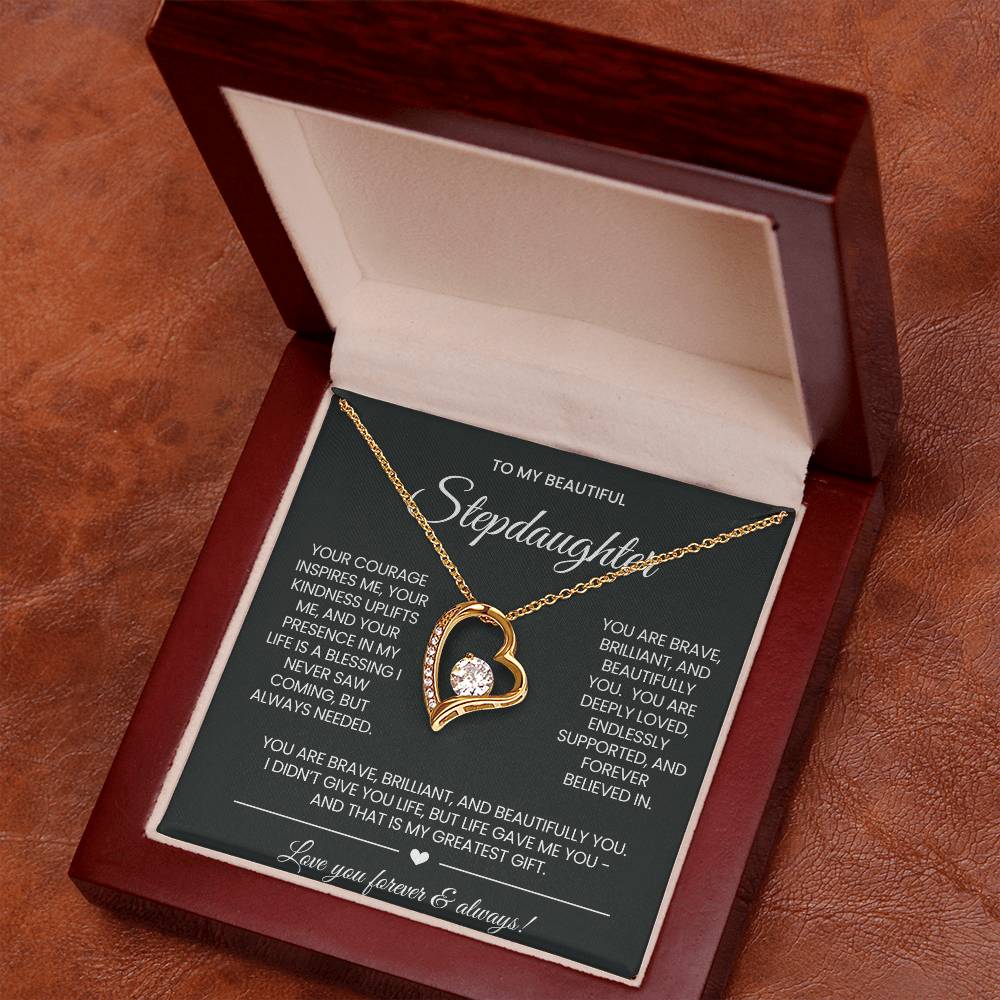 To My Stepddaughter Forever Love Necklace Gift