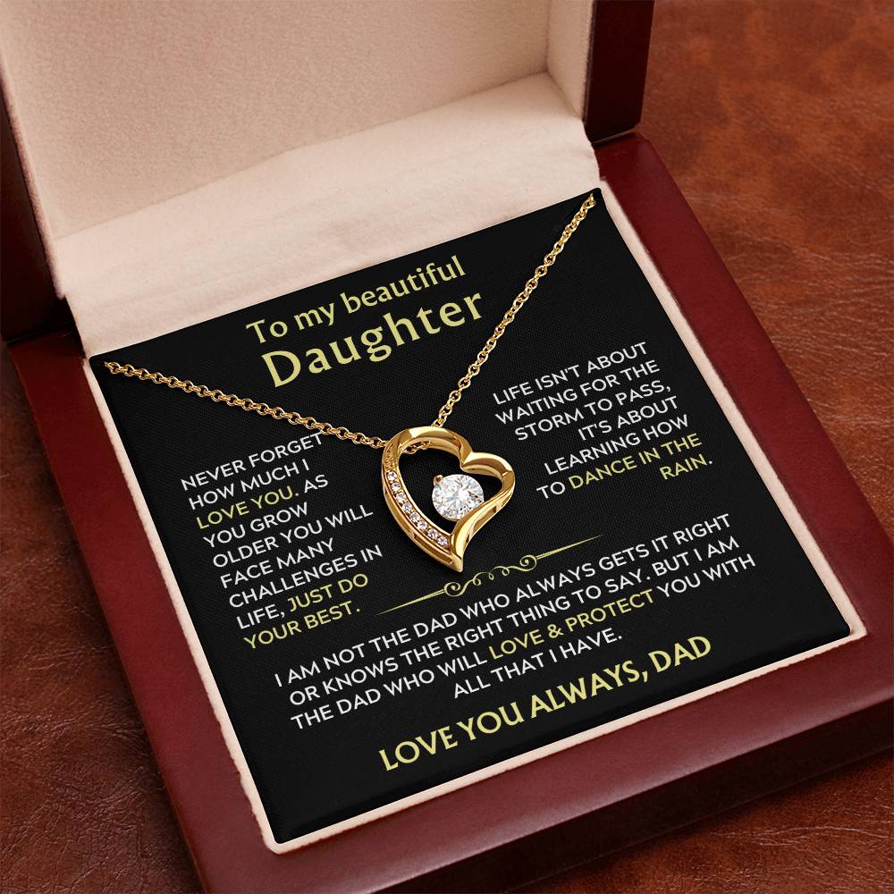 To My Daughter from Dad  Heart Necklace Gift