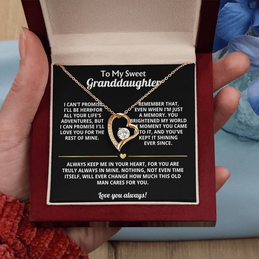 To My Granddaughter Heart Necklace Gift