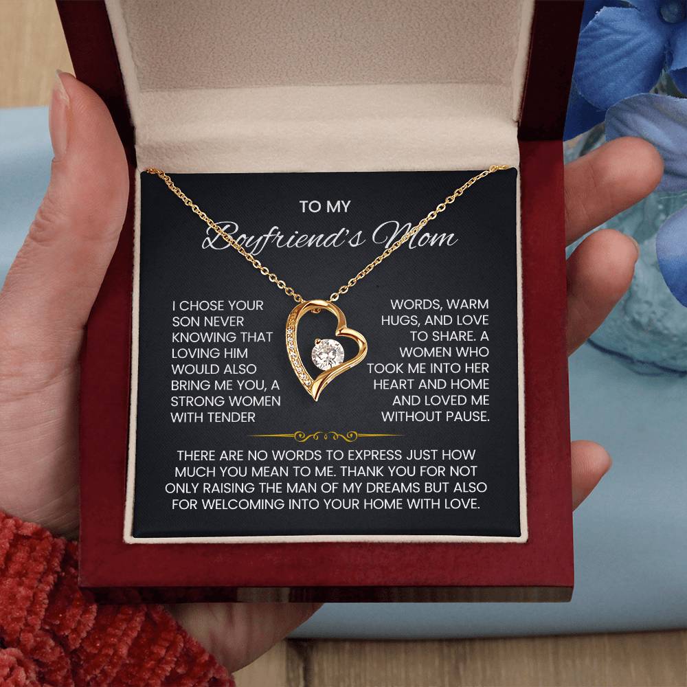 To My Boyfriends Mom Heart Necklace