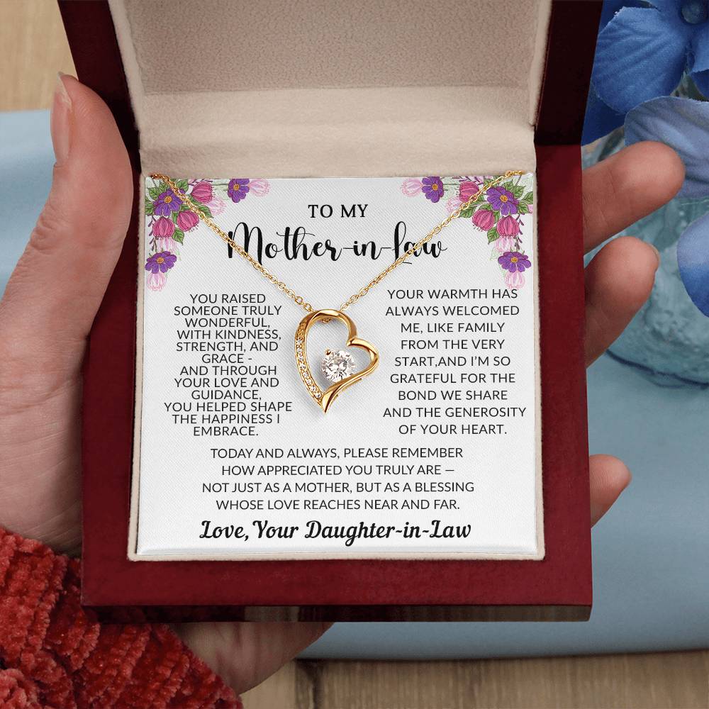 Mother in Law Heart Necklace Gift