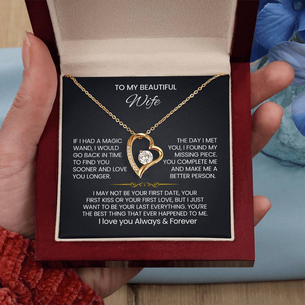 To My Beautiful Wife Heart Necklace