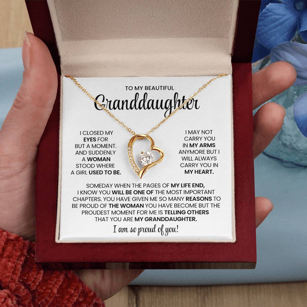 To My Granddaughter Forever Love Necklace Gift