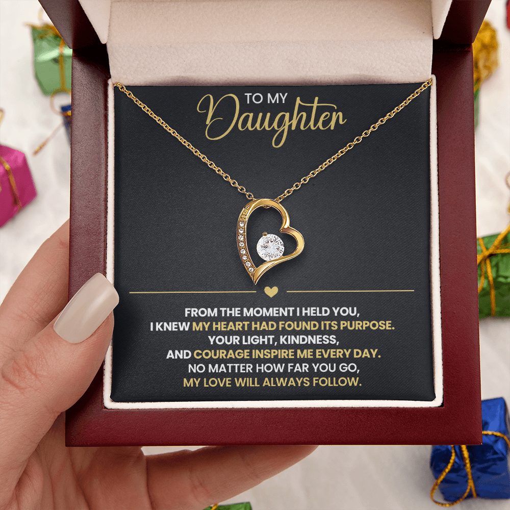 To My Daughter Heart Necklace